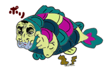 Kind human face fish Mr.Gen sticker #13635097
