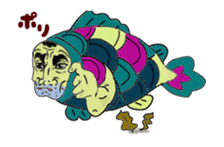 Kind human face fish Mr.Gen sticker #13635097