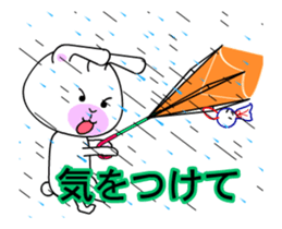 Daily life of cute long ears rabbit. sticker #13636491