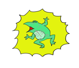 Cat & frog 5 sticker #13637169