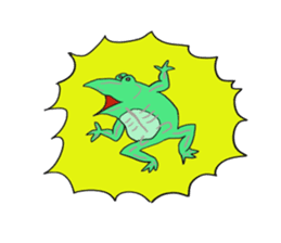 Cat & frog 5 sticker #13637169