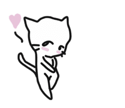 Sticker of white cat "Shiromii" sticker #13638416