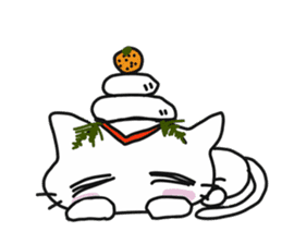 Sticker of white cat "Shiromii" sticker #13638425