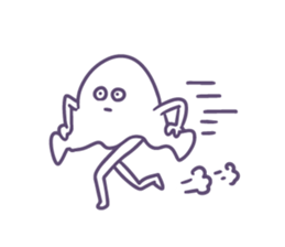 Fluffy soft ghost sticker #13642295