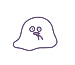 Fluffy soft ghost sticker #13642298