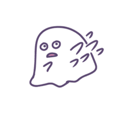 Fluffy soft ghost sticker #13642301
