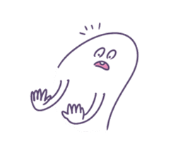 Fluffy soft ghost sticker #13642302