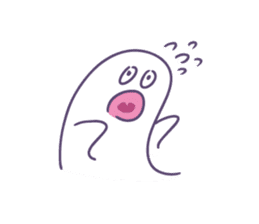 Fluffy soft ghost sticker #13642303