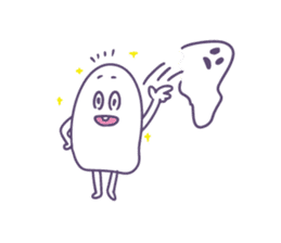 Fluffy soft ghost sticker #13642304