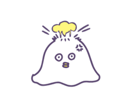Fluffy soft ghost sticker #13642305