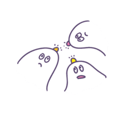 Fluffy soft ghost sticker #13642309