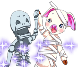 Lovely Halloween Cute Pig Animal English sticker #13643793