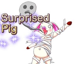 Lovely Halloween Cute Pig Animal English sticker #13643794