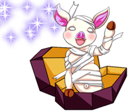 Lovely Halloween Cute Pig Animal English sticker #13643795