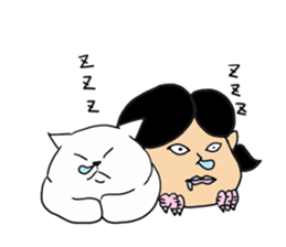 cat and okame sticker #13644024