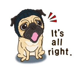 A sticker willingly. Pug 2 (English) sticker #13645403