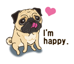 A sticker willingly. Pug 2 (English) sticker #13645413