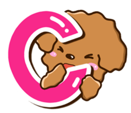 Toy Poodle Alphabet sticker #13645776