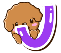 Toy Poodle Alphabet sticker #13645783