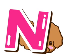 Toy Poodle Alphabet sticker #13645787
