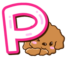 Toy Poodle Alphabet sticker #13645789