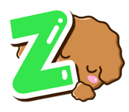 Toy Poodle Alphabet sticker #13645799
