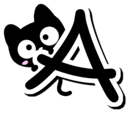 Black cat alphabet sticker #13646126