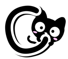 Black cat alphabet sticker #13646128