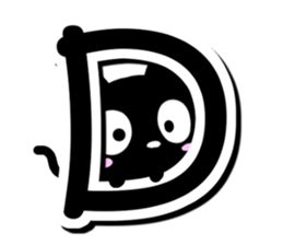 Black cat alphabet sticker #13646129