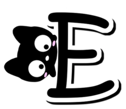 Black cat alphabet sticker #13646130