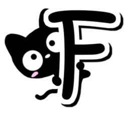 Black cat alphabet sticker #13646131