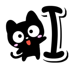 Black cat alphabet sticker #13646134