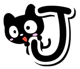 Black cat alphabet sticker #13646135