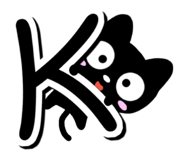 Black cat alphabet sticker #13646136