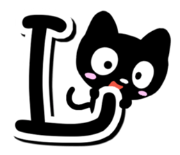 Black cat alphabet sticker #13646137