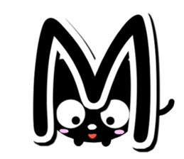 Black cat alphabet sticker #13646138