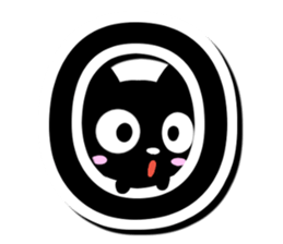 Black cat alphabet sticker #13646140