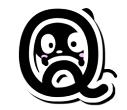 Black cat alphabet sticker #13646142