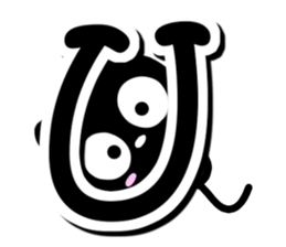 Black cat alphabet sticker #13646146