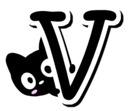 Black cat alphabet sticker #13646147
