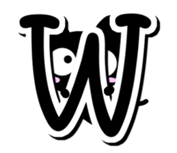 Black cat alphabet sticker #13646148