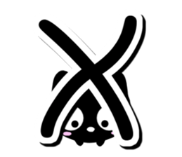 Black cat alphabet sticker #13646149