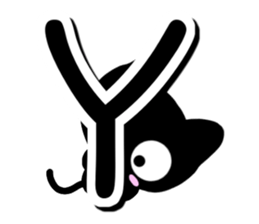 Black cat alphabet sticker #13646150