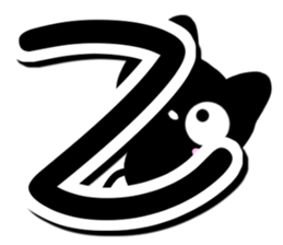 Black cat alphabet sticker #13646151