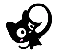 Black cat alphabet sticker #13646152