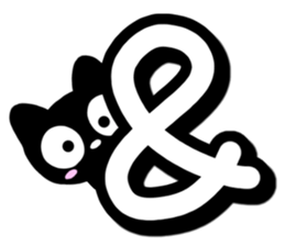 Black cat alphabet sticker #13646153