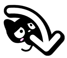 Black cat alphabet sticker #13646155