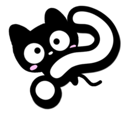 Black cat alphabet sticker #13646156