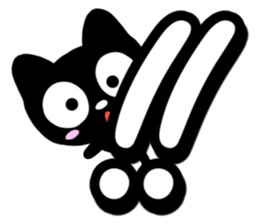 Black cat alphabet sticker #13646157