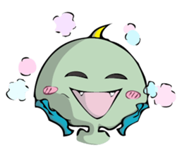 Ahoge Green Alien sticker #13649488